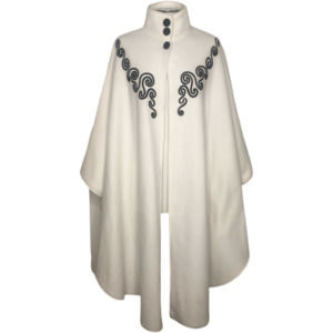 High Neck Swirl Detailed Cape by Amanda Smith